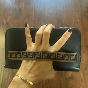 Fendi Black Leather Accessory